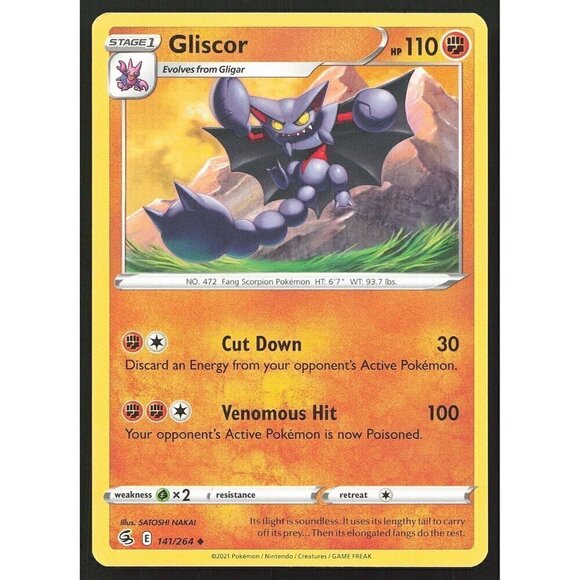 Gliscor 141/264 SWSH08: Fusion Strike Regular Uncommon MP - Picture 1 of 3
